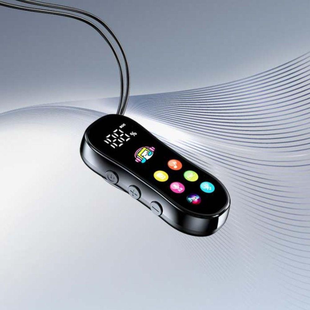Card Insertion Lavalier Bluetooth Earphones LED Screen Wireless Headphones  K-song