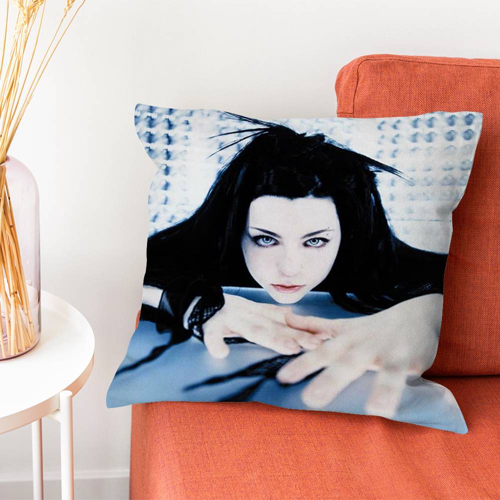 EEvanescence Amy Lee Pillow Case Silky Short Plush With Invisible Zipper Dustproof Sofa Cushion Cover For Home Decor