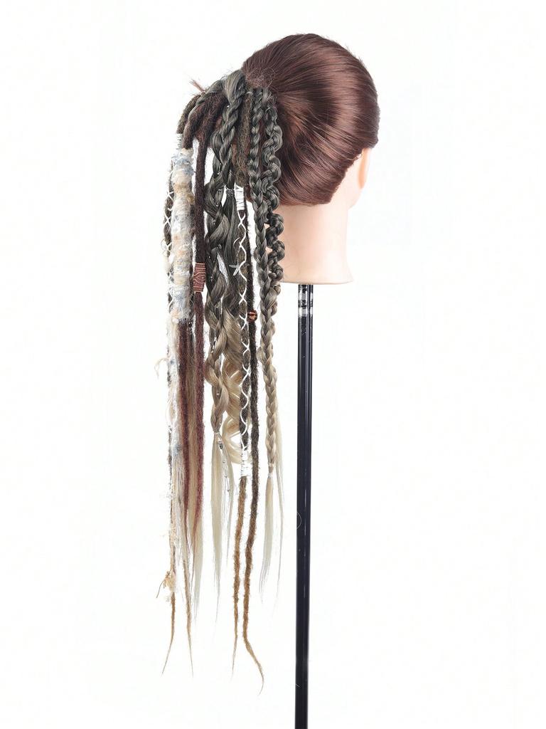 New Elastic Dreadlock Ponytail, Bohemian Style Hair Tie, Braided Ponytail Hair Extensions, DIY Dreadlock Ponytail Hair Extensions