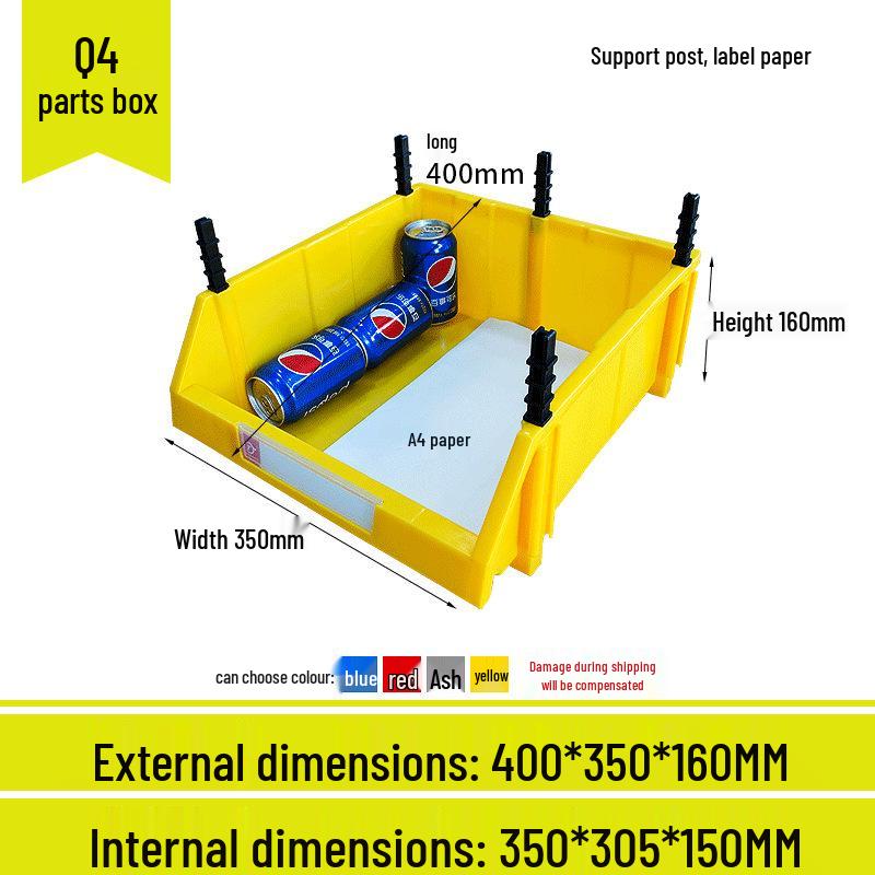 Angled Entry Heavy-Duty Plastic Storage and Organizer Box for Components and Hardware