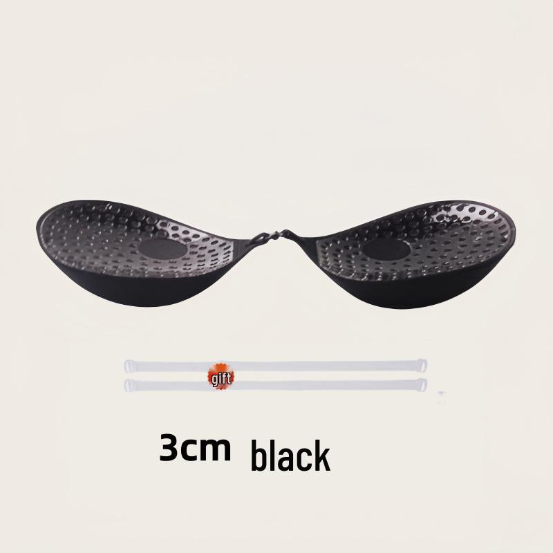 Dicke Push-Up Unsichtbare BH-Einlagen & Brustwarzenabdeckungen für kleine Brüste - Ideal für Hochzeitskleider & Fotografie im Herbst/Winter B black