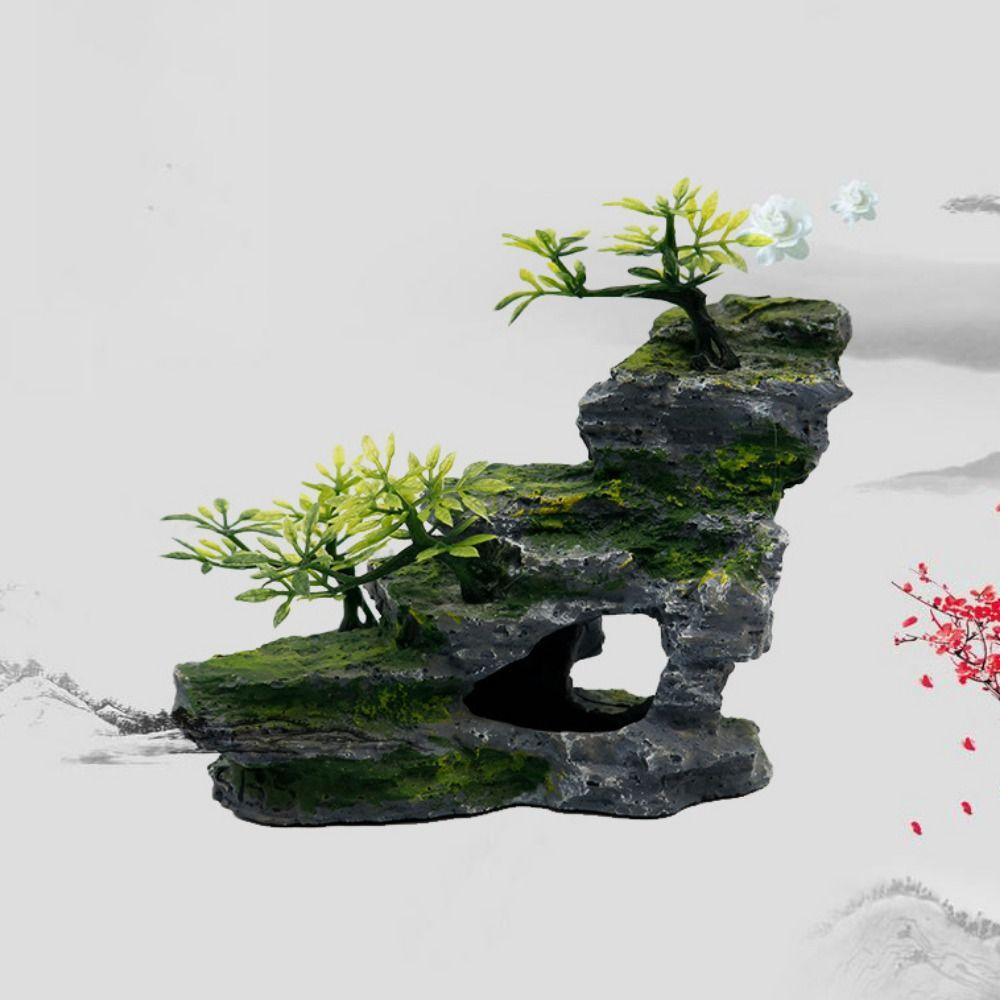 Aquarium Fischbecken Deko Felsenlandschaft Bergstein Versteck Fischhöhle Kunstharz Ornamente