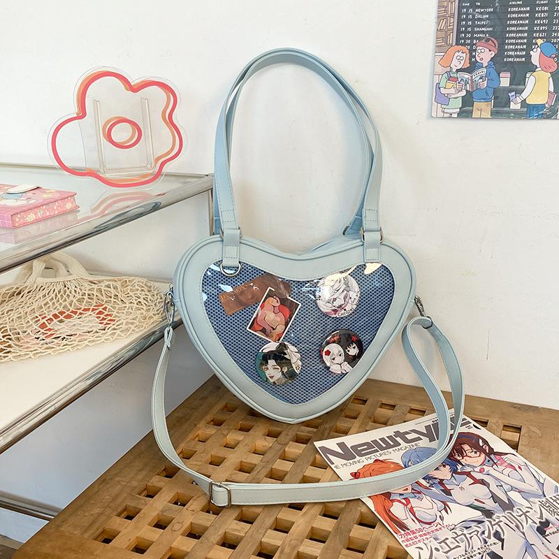 Heart-Shaped Lolita JK Uniform Crossbody Bag – Cute, Small Capacity for Girls