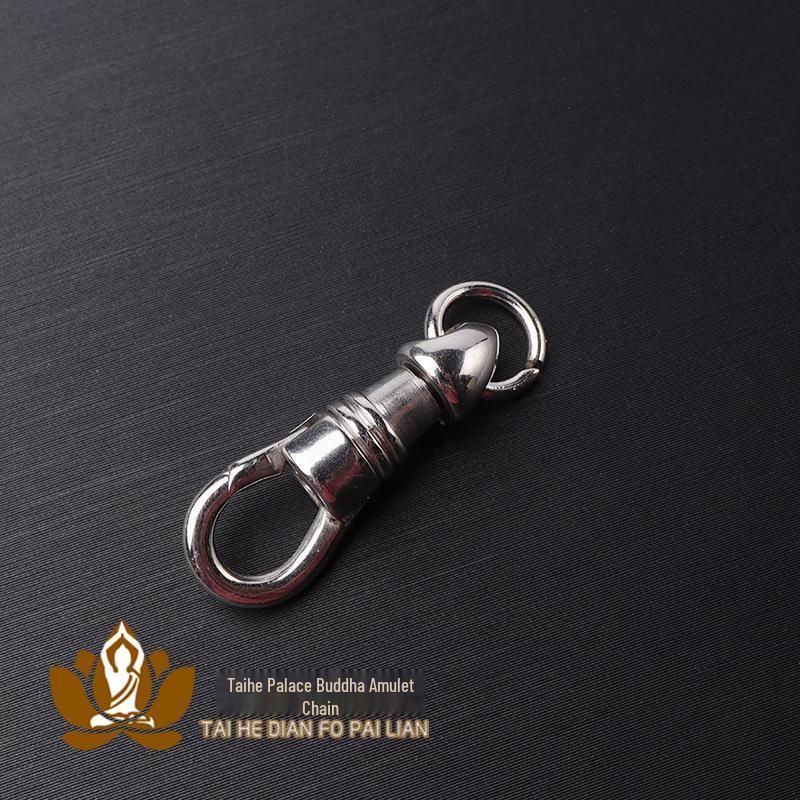 18K Gold-Plated Thai Buddha Amulet Necklace with Rotating Eagle Hook