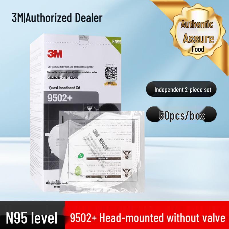 3M 9501+ KN95 Folding Anti-Dust & Anti-Smog Mask with Valve & Ear Loop, Individually Packaged
