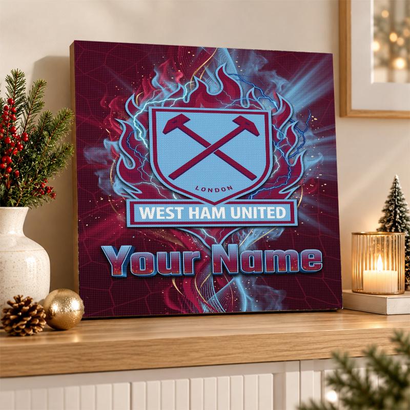 West Ham United FC Custom Name Text 5D Diamond Painting Kit DIY Full Drill Diamond Art Decoration