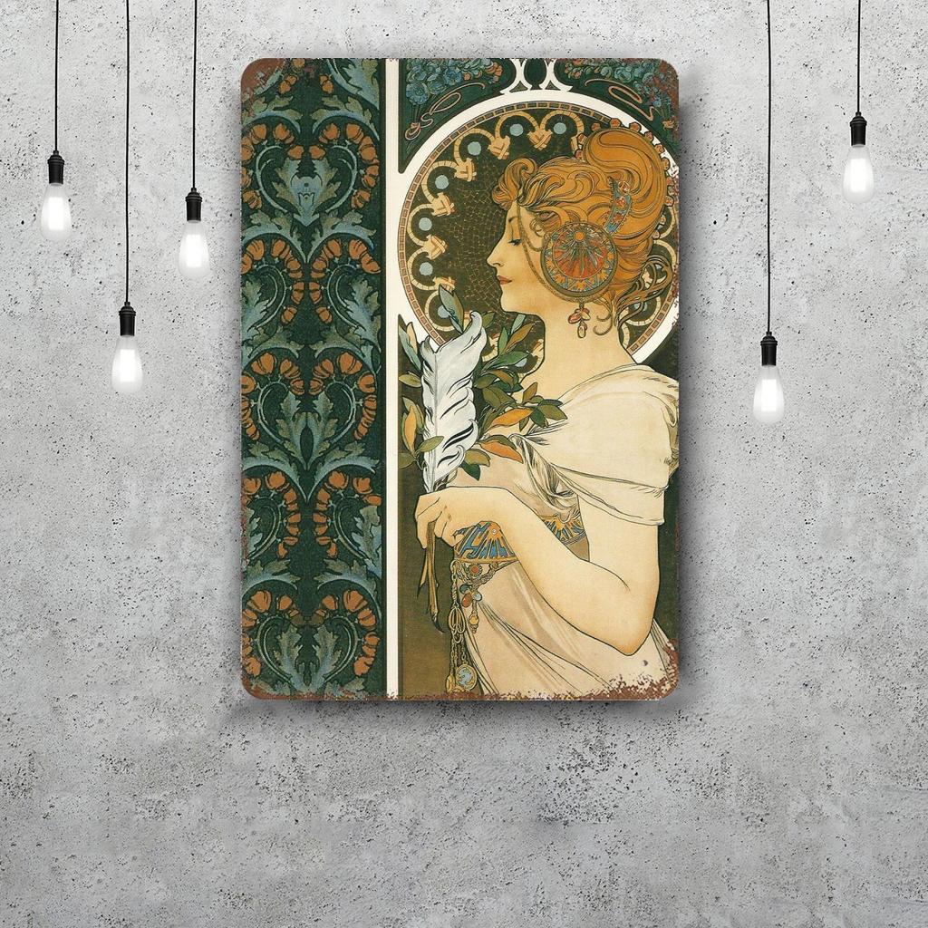 Art Nouveau Classic Poster Rusty Metal Plaque Retro Decorative Plate Bar Man Cave Garage Club Metal Sign Wall Decoration
