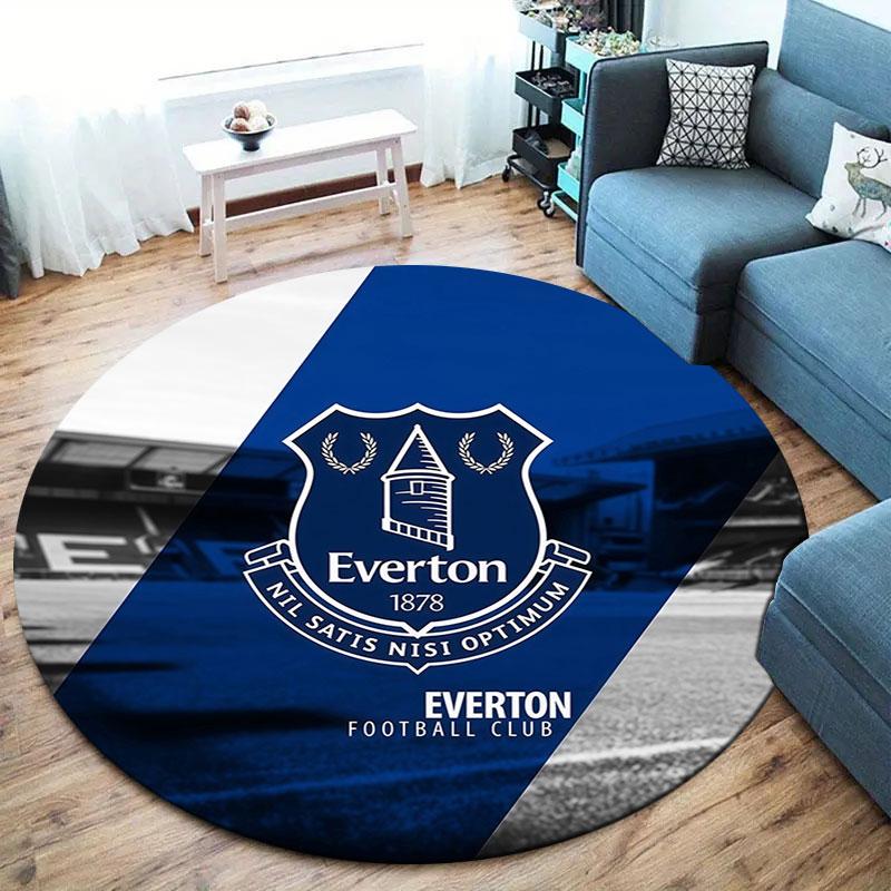 Tappeto Rotondo Everton F.C., Tappeto per Soggiorno Camera da Letto Divano Stanza dei Giochi Decorazione, Tappetino Antiscivolo