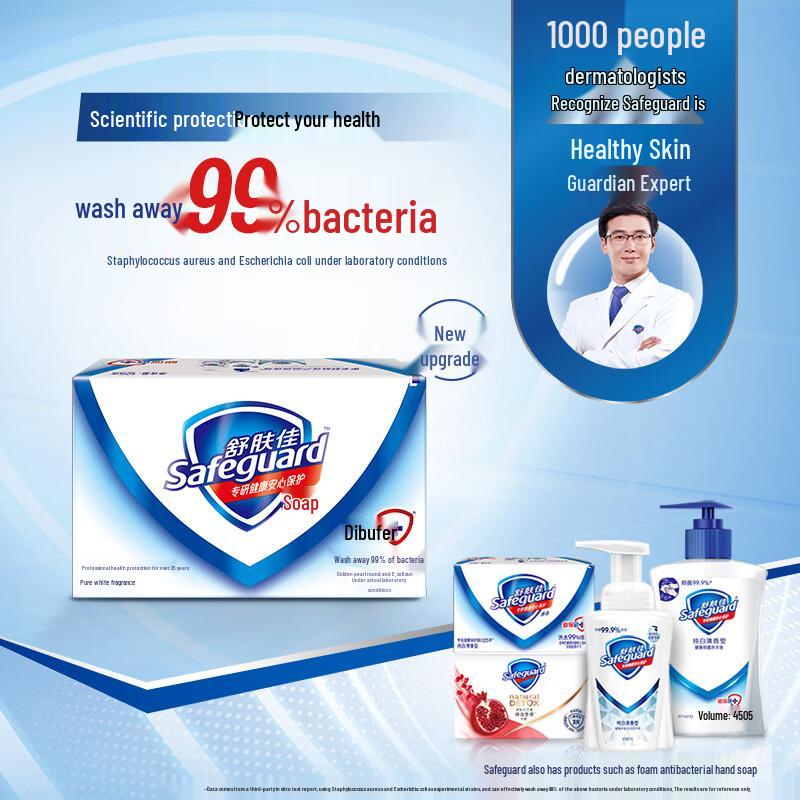 

Safeguard Antibacterial Bar Soap - Pure White & Lemon Combo (8 Bars)