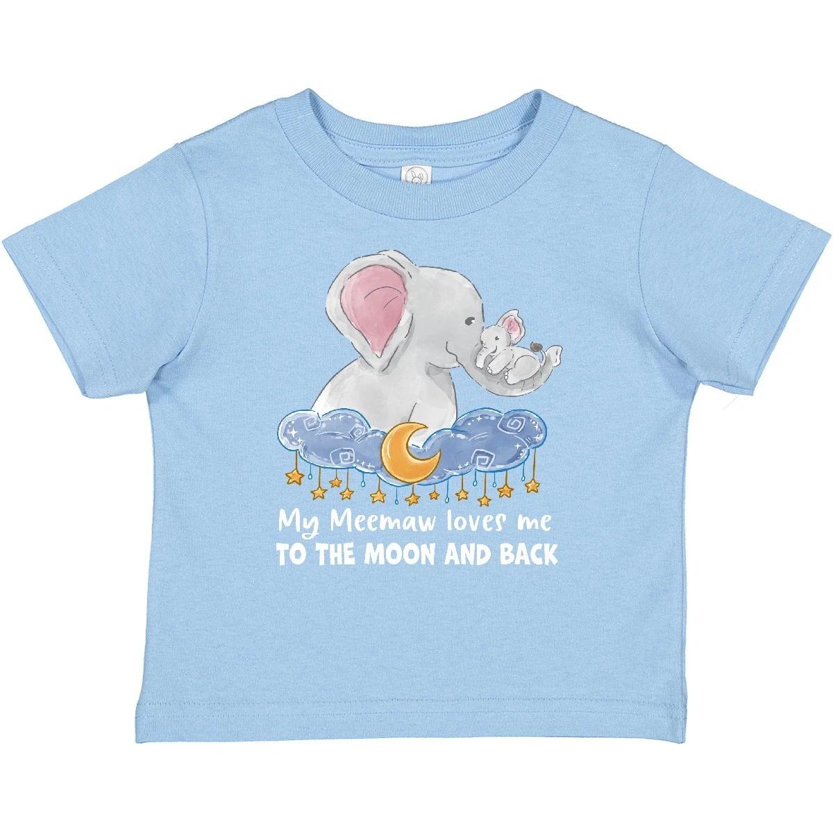Inktastic My Meemaw Loves Me To The Moon And Back Elephant Family Baby T-Shirt 120