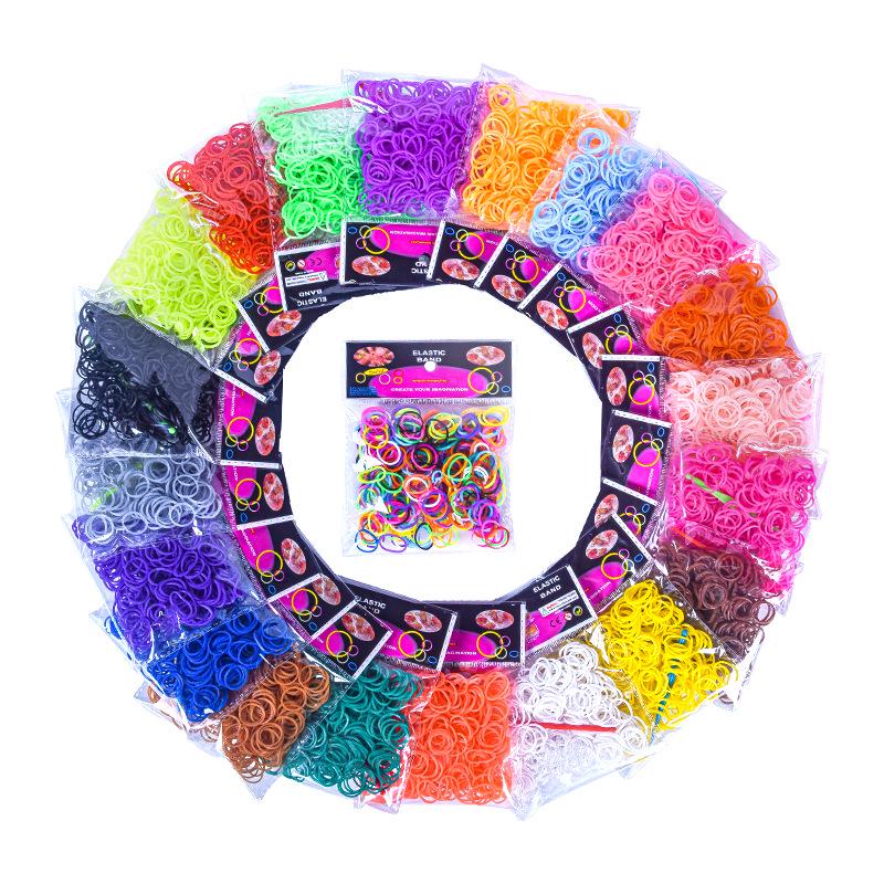 300 Elastici Colorati in Sacchetti per Giocattoli Fai da Te per Bambini e Braccialetti Arcobaleno