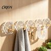 Clear Acrylic Wall Hooks Adhesive Hooks, Hexagonal Wave Shape, No Drilling Easy Storage Installation Hook, Modern Style for Bathroom Kitchen