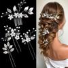 4Pcs Sets Handmade Wedding Hair Accessories Elegant Flower Hairpin  Wedding Ceremony