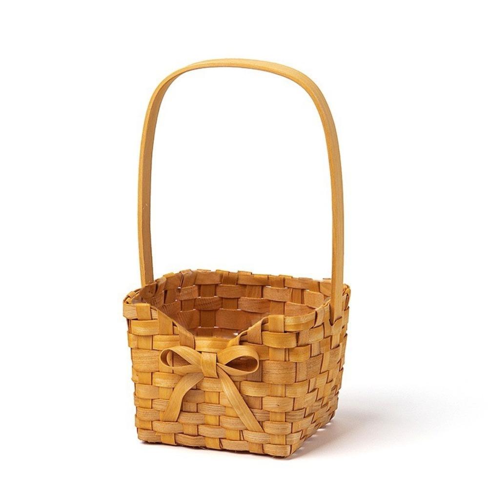 Willow Rattan Bride Flower Basket Hand-Woven Flower Arrangement Basket Sundries Organizer  Wedding