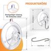 12 Pezzi Ganci Invisibili a Ventosa Pratici Capacità 10lb Design Staccabile Perfetti Per Cucina Bagno Metallo Vetro