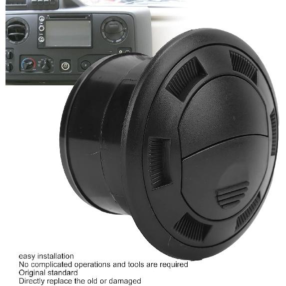 Aramox Air Vent Ventilation Outlet, 75mm Dashboard Air Conditioning Deflector Outlet Black Round Vent Universal for Bus RV