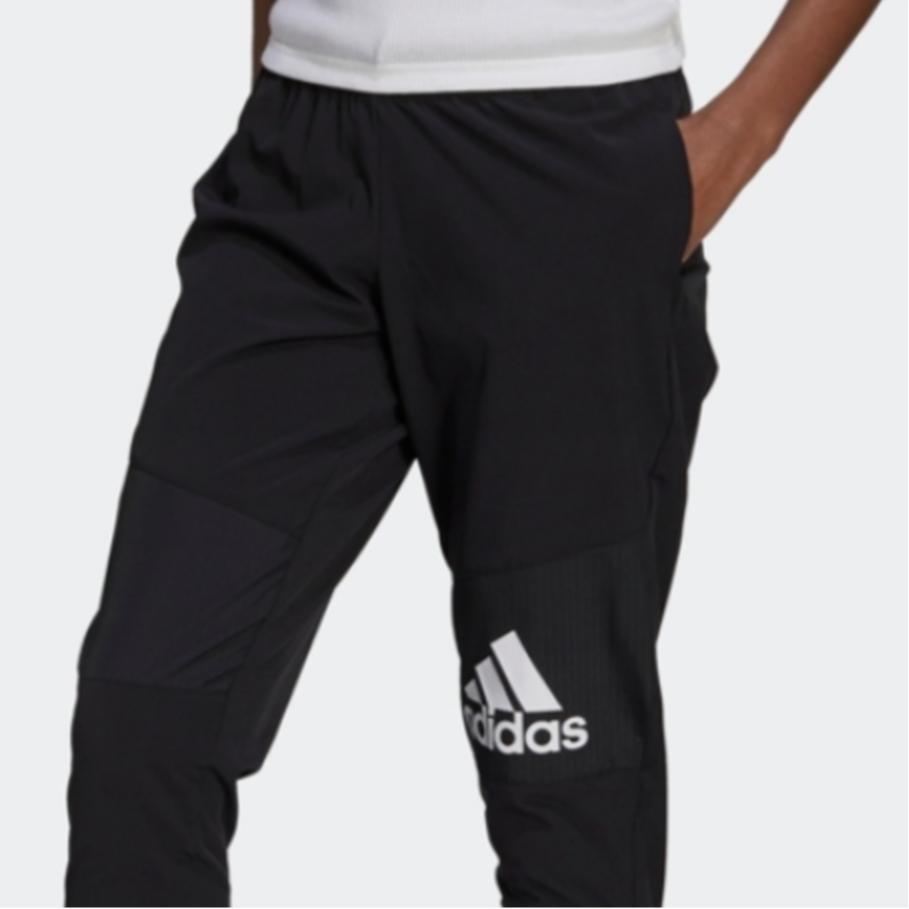 Adidas Logo Patch Tapered Leg Elastic Drawstring Sports Pants Women Pants Black GL3927
