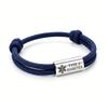 Bracciale Diabete di Tipo 2 Acciaio Inossidabile Barra Incisa Corda di Nylon Intrecciata Doppia per Uomo Donna