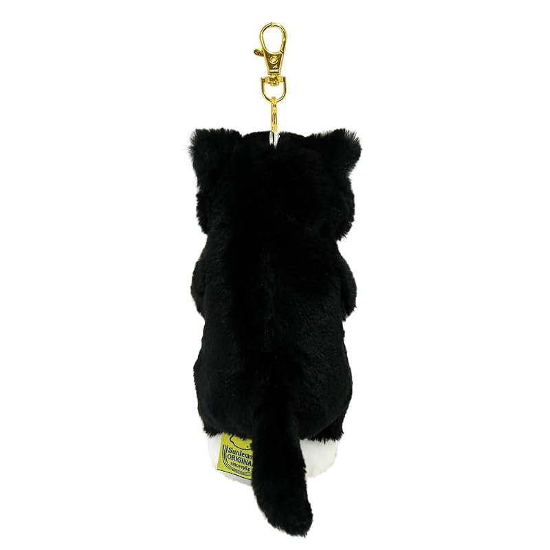 Sunlemon Knee Cat Sleeping Keychain, Calico Cat, 8 X 10 X 24 Cm, Bag Charm, Keychain, Cute Animal Cat, P-1973