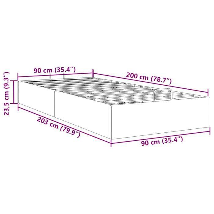 VidaXL Ottoman Bed Frame Without Mattress Dark Brown 90x200 Cm Fabric, Bed Frame, Upholstered Bed Frame, Bed Frame 3310850