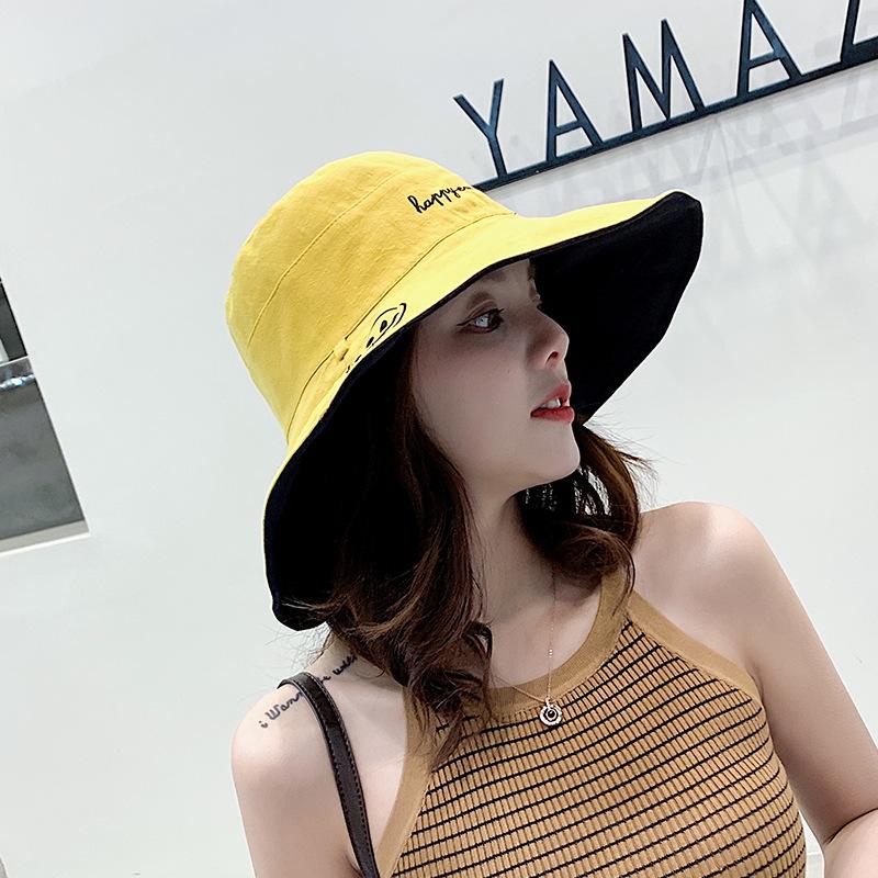 cotton bucket hat ladies summer sun protection panama hat double-sided sun hat fedora Caps outdoor fisherman hat beach hats