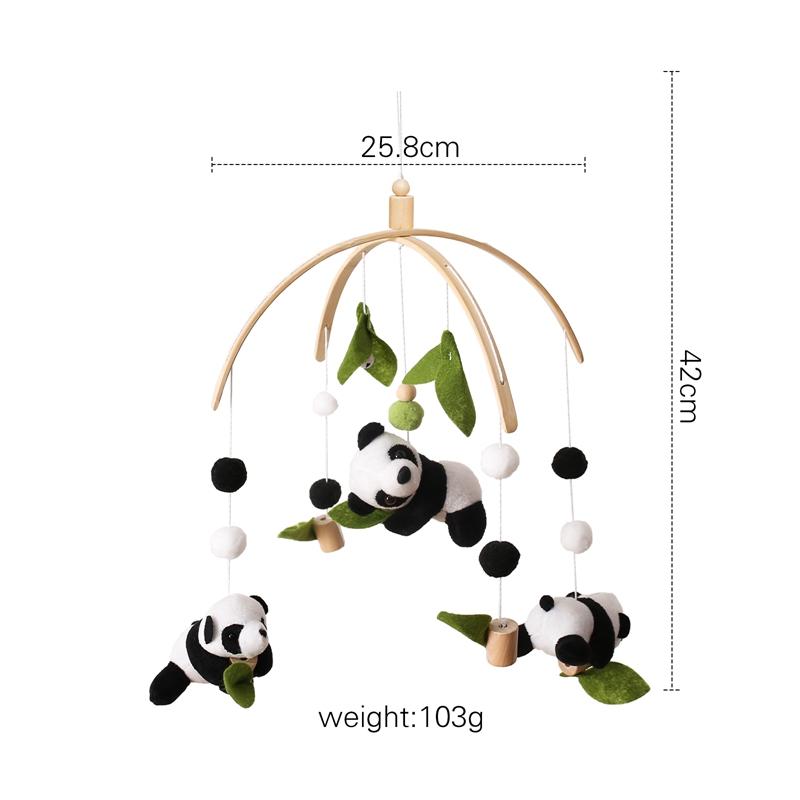 Baby Wooden Bed Bell Cartoon Rabbit Mobile Hanging Rattles Toy Hanger Crib Mobile Bed Bell Wood Toy Holder Arm Bracket Kid Gifts