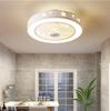 Modern Minimalist Living Room Ceiling Fan Light White LED Chandelier Remote Control Dimmable Bedroom Living Room Fan with Light