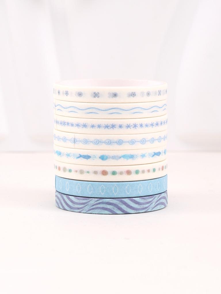 10rolls/box Split Line Washi Tape Decoration Washi Masking Tape Gift For Artists & Crafte Scrapbooking Stationary Supplies