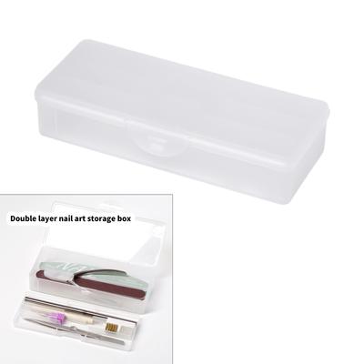 Double Layer Personal Storage Case for Nail Art Pens Nail Brush Nail Art Tools Clear Manicure Pedicure Tool Container