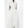 Spring New French Design Elegant Sweet Tie-Neck Waist Embroidered Shirt Style Dress 2614271