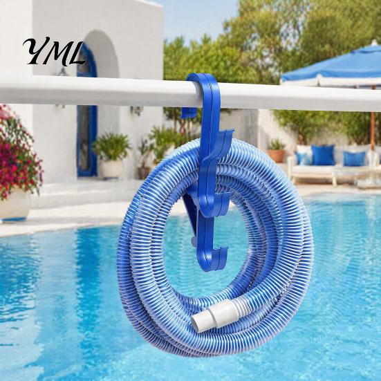 Durable Plastic Pool Accessory Manager Poolside Pole Hanger, with 3 Hook Configuration, Weather Resistant Swimming Tool Organizer Organizer,