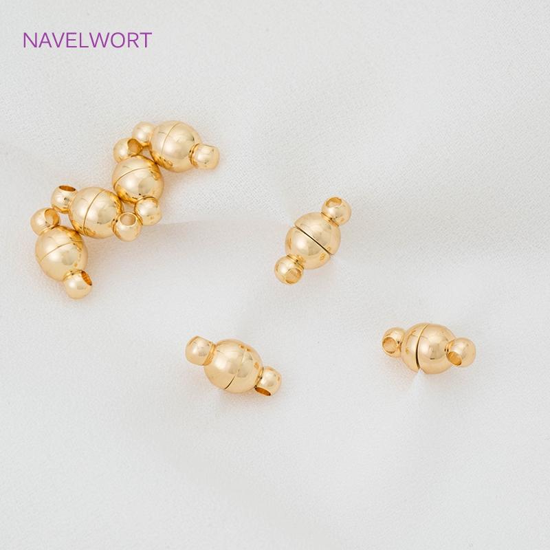 18K Gold Plated Heart Magnet Clasps Charms Brass Metal Magnetic Connector For Bracelet Necklace Making DIY Accessories Wholesale