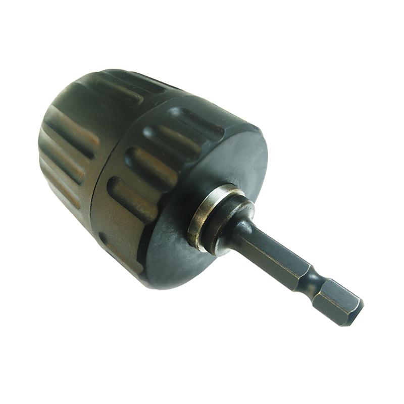 New 1Pcs 0.8-10mm Keyless Drill Chuck 3/8" To 24UNF Thread 1/4" Hex Shank Quick Change Adapter Steel Quick Connection