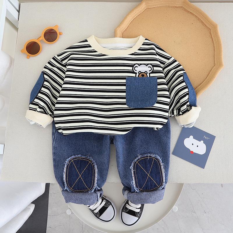 

Костюм-свитер с круглым вырезом для мальчиков, повседневный наряд на осень 2023 г. 80 cm