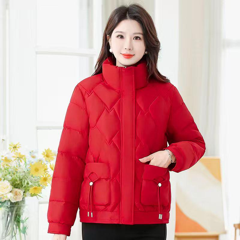 Women's Short Winter Cotton Jacket, 2026 New Korean Style, Stand Collar, Thickened Outerwear, Petite Fit