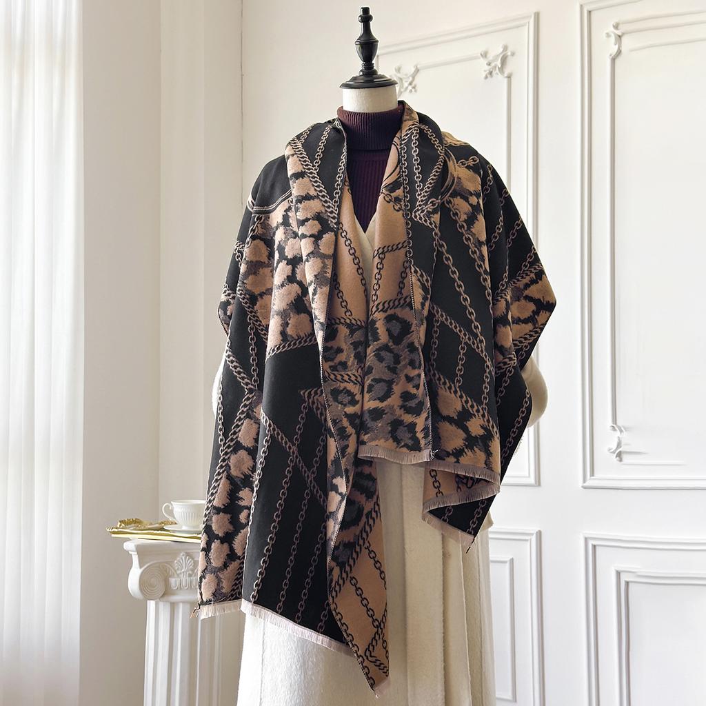 Luxury Faux Cashmere Scarf For Women Autumn Winter  Warm Pashmina Blanket Poncho Fashion Print Thick Shawl