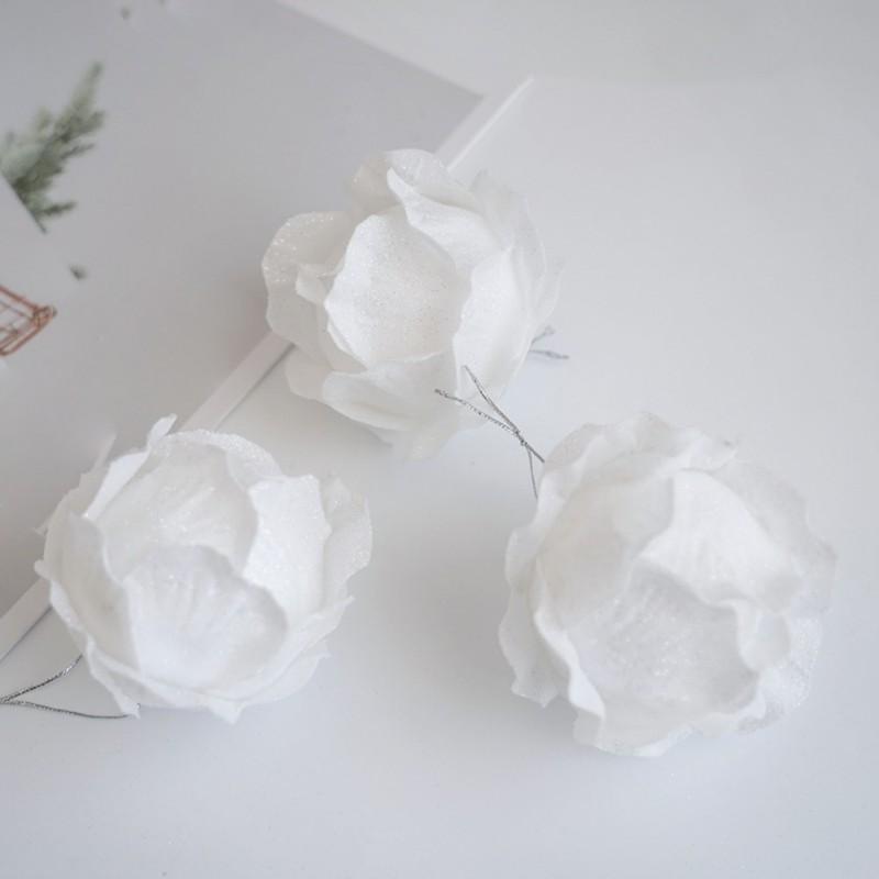 2/3/6/12pcs Decorative Hanging Christmas Ball Pendant Foam White Feather Fantasy Fairy Tale Decoration Christmas PVC Pendant 8cm