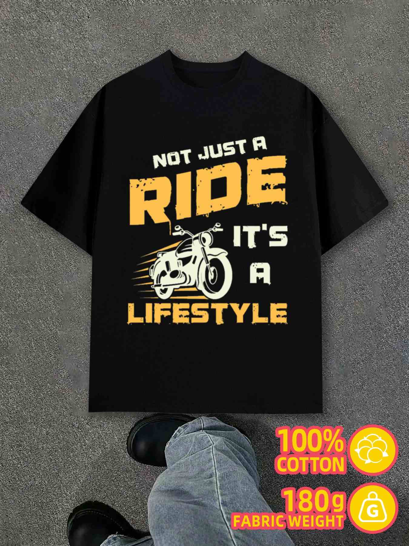 T-Shirt Y2K Pack Motorcycle Ride Lifestyle Black Regular Fit 2XL