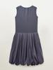Pibeuseupibeuseu Shirred V-Neck Volume Dress / Deep Purple