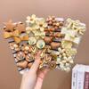 Children's Cute Flower Hair Ties - Milk Coffee Color, No Damage for Little Girls