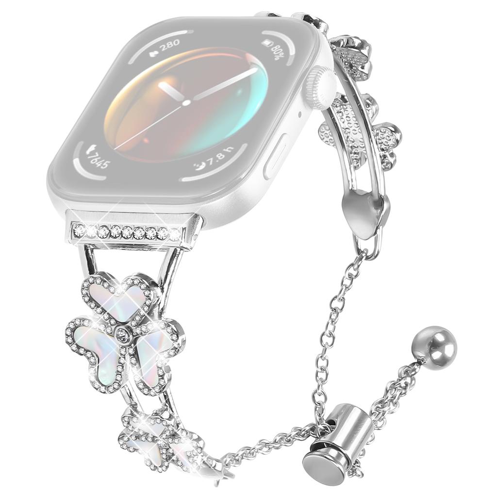 Metal Band For Huawei Watch Fit 3 Heart Clover Decor Watch Strap Replacement