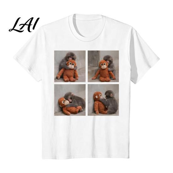 Men Monkey Punch T-Shirt Team Round Neck Short Sleeve Loose Fit Casual