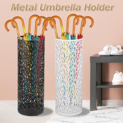 Umbrella Holder Metal Hollow Out Stand Storage Bucket Freestanding Round  Bin Waterproof Walking Sticks Rack