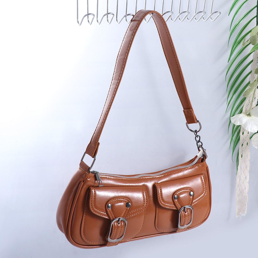 Y2K Buckle Armpit Bag Harajuku Spicy Girls Handbag Vintage Y2k Shoulder Bags  Female