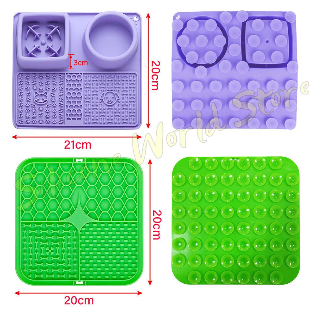 SW Pet Licking Pad Dog Cat Lick Silicone Mat Pet Slow Food Plate Feeding Bowl for Sucker Foods Training Dogs Bathing Distraction