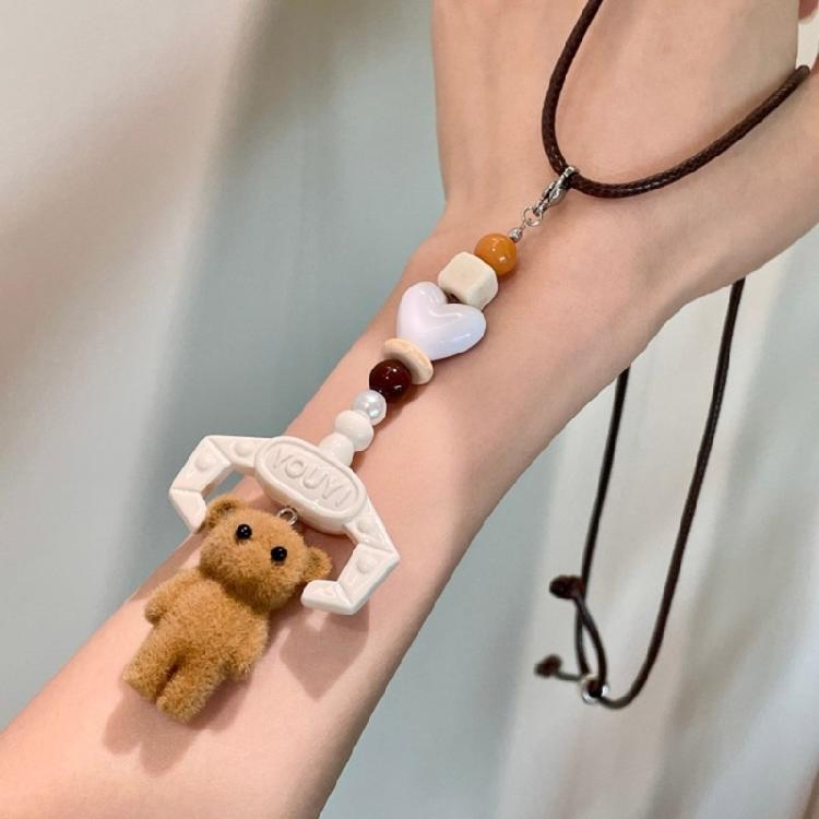 Multipurpose Sturdy Chain Necklace With Adorable Brown Lovely Bear Pendant Designs Fashion Accessory Casual Wear