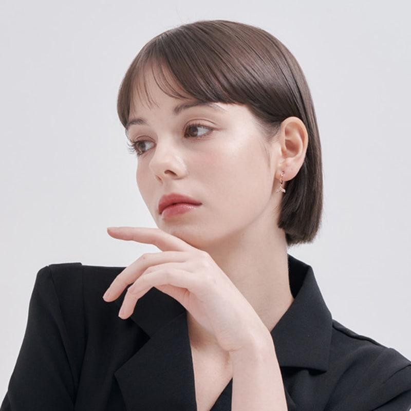 CRANNE 14K GF Whale Tail Cubic Wave Earrings C24EGF213