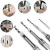 Square Hole Drill Bit, 4pcs Woodworking Mortiser Square Drill Bits, Spiral Drill Bits Kits Mortise Press, Wood Drill Set Space Hole Drill (6.4 Mm / 8
