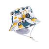 New Summer Baby Hat Cartoon Print Wide Brim Fisherman Hat for Boys Girls Adjustable Chin Strap Infant Beach Cap