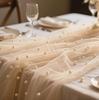 Outdoor Pearl Gauze Table Runner for Wedding and Party Decoration